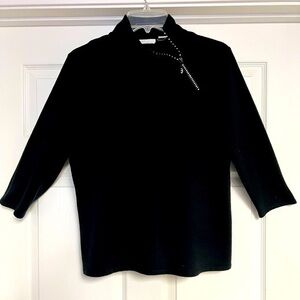 Designer's Originals Luxe 3/4 Sleeve Mock Neck Sweater Size Petite PXL